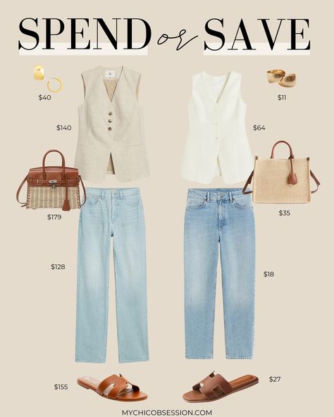 Spend or Save? One trend, two ways! The long vest button top is here to upgrade your spring wardrobe just like that 😌 ✨Comment “LINK” for outfit details✨ Whether you’re looking to indulge or stay within your budget, it’s all about having great options to choose from! Find out which look is the best fit for you 🤍 Long Vest Outfit Summer, Long Vest Outfit, Outfit Ideas Everyday, Button Vest, Fashion Outfits Summer, Outfit Tips, Neutral Outfits, Vest Outfit, Dream Closets