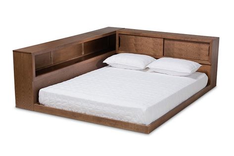 Bed with headboard storage