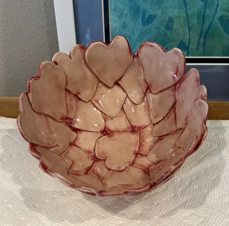 Ceramic Heart Bowl, Ceramic Pinch Bowl, Coil Clay Bowl, Flower Pinch Pot, Clay Projects For Kids, Clay Bowl, Pinch Pots, Slab Pottery, Handmade Wall Art