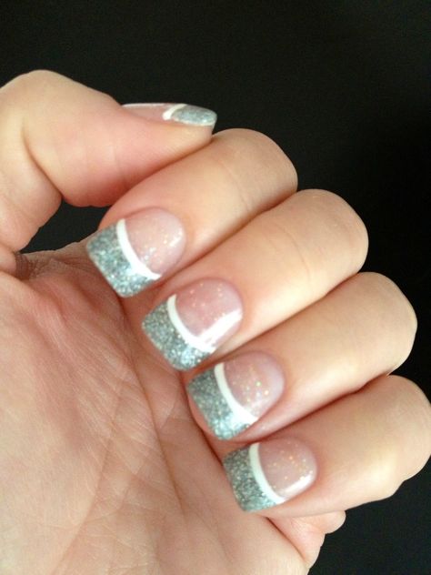 Glitter tip nails Blue Glitter Tip Nails, Glitter Tip Nails, Tip Nails, Nails Toes, Blue Glitter, Nail Art Design, Nail Tips, Nailed It, Hair And Nails