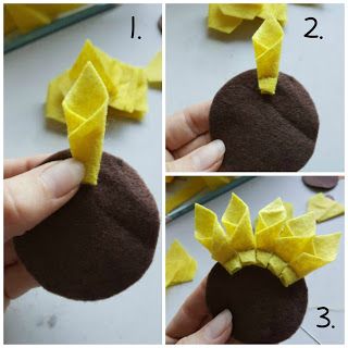 Felt Crafts Flowers, Felt Sunflower, Sunflower Crafts, Baby Mobil, Felt Flowers Diy, Fabric Crafts Diy, Art And Craft Ideas, Felt Crafts Diy, Bantal Sofa