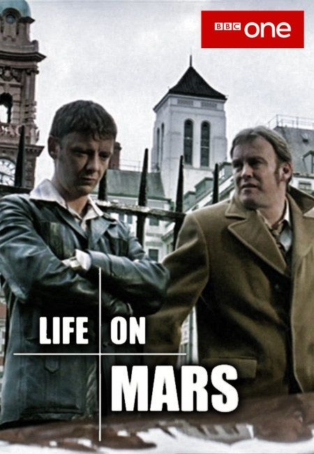 Life on Mars poster with Sam and Gene Life On Mars Poster, Is There Life On Mars, Archie Panjabi, Mars Poster, Mars Photos, Manchester Police, Road Accident, Detective Shows, Hit By A Car