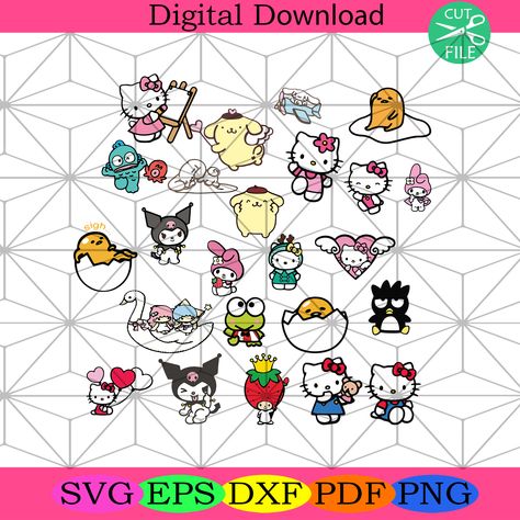 Sanrio Svg, Hello Kitty Svg, Friends Svg, Hello Kitty And Friends, Thank You For Purchasing, Trending Svg, Sanrio Characters, File Free, Svg Free Files