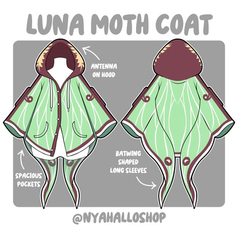 Luna Moth Clothes, Luna Moth Costume, Moth Jacket, Kawaii Moth, Moth Clothes, Moth Oc, Moth Aesthetic, Moth Hoodie, Whimsical Goth