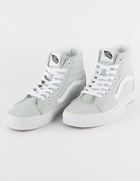 VANS Sk8-Hi Womens Shoes - CRYSTAL GREEN | Tillys High Rise Shoes, Trendy Vans, Cute Vans Shoes, Cute Trendy Shoes, Vans Shoes Fashion, Nike Shoes High Tops, Vans High Tops, Shoes High Tops, Cute Womens Shoes