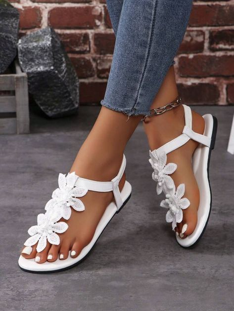 Search Women Flat Sandals | SHEIN USA Bed Stu Sandals, Mia Sandals, Sandal Tali, Women Flat Sandals, T Strap Flats, Cycling Fashion, Boots Women Fashion, Black Leather Sandals, Womens Sandals Flat