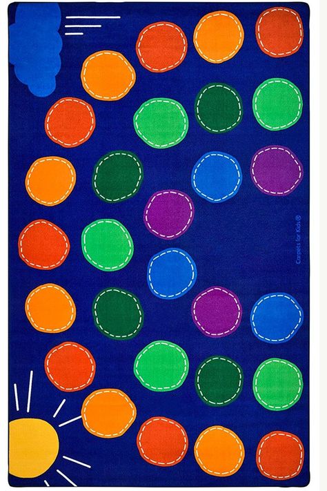 This colorful and beautiful classroom seating rug will brighten up any room with a little sunshine and a rainbow. The large seating spaces provide a great tool to organize seating in your classroom for learning time, circle time, and story time.  Kids absolutely love the rainbow, sun and cloud spots on this kindergarten classroom rug.  This is an affiliate link. If you make a purchase I will get a small commission with no additional cost to you. Beautiful Classroom, Rainbow Classroom, Classroom Seating, Carpets For Kids, Classroom Rug, Kids Rainbow, Play Rug, Buying Carpet, Sun And Clouds