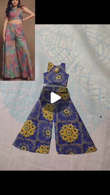 Short Top With Plazo, Plazo And Top, Top With Plazo, Dress Sewing Ideas, Plazo Design, Top And Plazo, Banana Muffins Easy, Muffins Easy, Banana Muffins