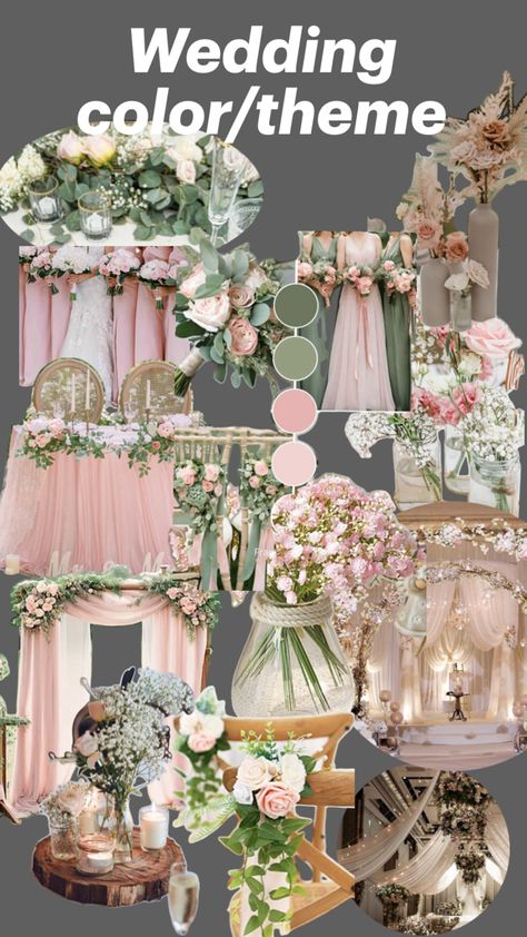 Pink/green theme option Pink Green Wedding Theme, Green And Pink Wedding Theme, Pink And Green Wedding Theme, Green Wedding Theme, Pink And Green Wedding, Pink Green Wedding, Green Themed Wedding, Pink Wedding Theme, Green Theme