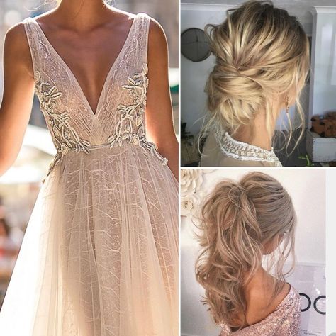 Debs Hairstyles, Neckline Guide, Ellis Bridal, Hairstyles For Gowns, S Images, V Neck Wedding Dress, Beauty Boutique, Dress Hairstyles, Beaded Gown