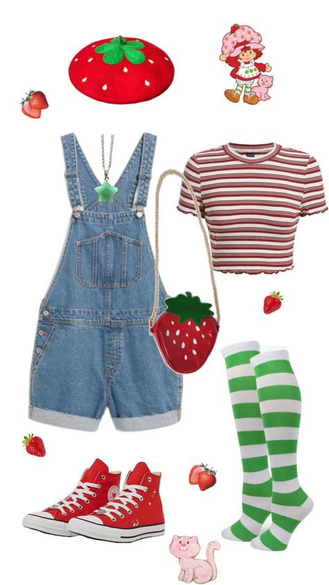 my strawberry shortcake halloween costume 🍓 Strawberry Shortcake Cosplay, Strawberry Shortcake Halloween, Strawberry Shortcake Halloween Costume, Strawberry Shortcake Outfits, Costumes For Teenage Girl, Strawberry Shortcake Costume, Strawberry Costume, Costume Party Ideas, Ideas Para Halloween