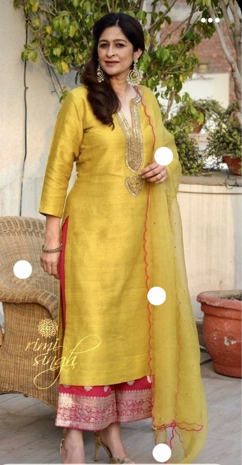 Border Neck Designs For Kurtis, Yellow Cotton Kurti, Marriage Clothes, Kurti Styles, Stylish Kurtis Design, Designer Kurti Patterns, Long Gown Dress, Traditional Indian Outfits, Kurti Neck Designs