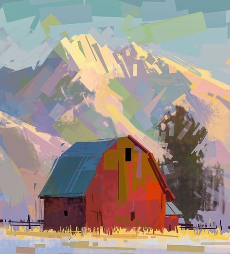 mike hernandez on Instagram: “Barn painted digitally in Photoshop #art #painting #digitalpainting #digitalart #photoshop #landscapepainting” Mike Hernandez, Structure Paint, Environment Painting, Digital Painting Techniques, Barn Painting, Mickey Mouse Art, Landscape Concept, Arte Inspo, Digital Painting Tutorials