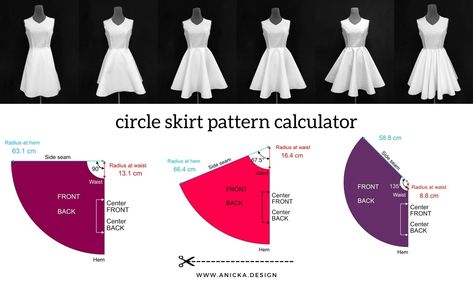 Triple Circle Skirt Pattern, Plus Size Skirt Pattern, Double Circle Skirt Pattern, Circle Skirt Formula, Half Circle Skirt Pattern, Circle Skirt Calculator, Diy Circle Skirt, Basic Bodice Pattern, Long Circle Skirt