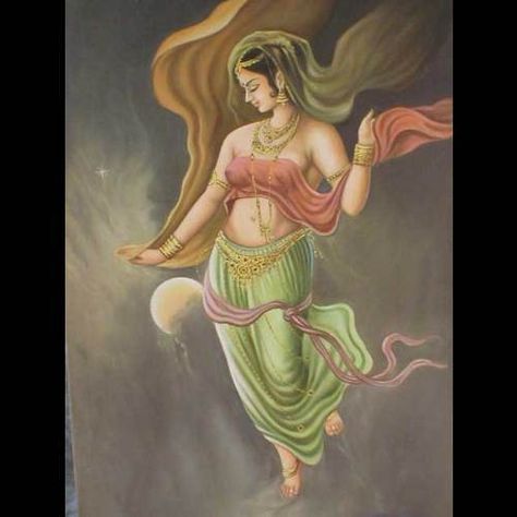 Apsara Painting, Omar Khayyam, Rajasthani Painting, Indian Women Painting, Indian Painting, Female Art Painting, Mythology Art, Indian Paintings, Elephant Art