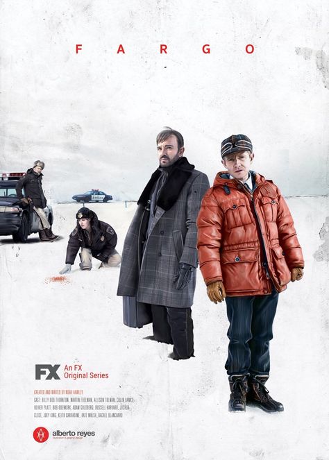 Fargo - Noah Hawley - Brothers Coen - By Alberto Reyes Fargo Poster, Fargo Tv Show, Website Poster, Colin Hanks, Illustrated Poster, Matte Painting, Martin Freeman, Tv Drama, Best Tv