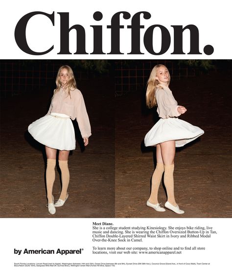 American Apparel Advertising - Chiffon American Apparel Ads, Controversial Fashion, Class Calendar, American Apparel Ad, 2014 Tumblr, Fashion Ads, Indie Sleaze, Apparel Design, All About Fashion