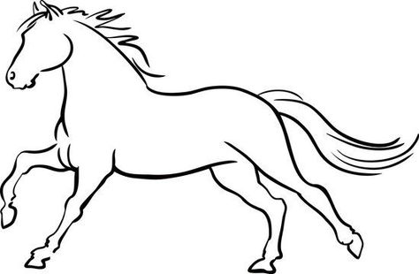 Horse Running Drawing, Running Clipart, Easy Horse Drawing, Horse Template, Horse Outline, Felt Doll Patterns, Horse Running, Zentangle Artwork, Horse Drawing