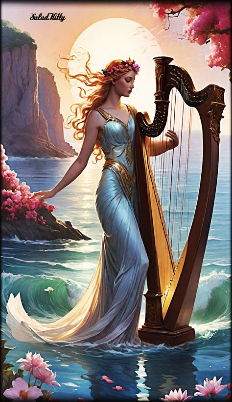 Nymph Greek Mythology, Goddess Taurus, The Enchantress, Sea Nymph, Mythological Characters, Greek Pantheon, Celtic Goddess, World Building, Greek And Roman Mythology