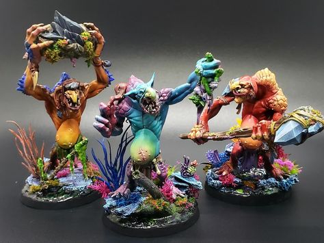 Feywild Monsters, Troggoth Warhammer, Iss Vanguard, Warhammer Sylvaneth, Gloomspite Gitz, Blood Bowl Miniatures, Dnd Crafts, Dnd Minis, Model Painting