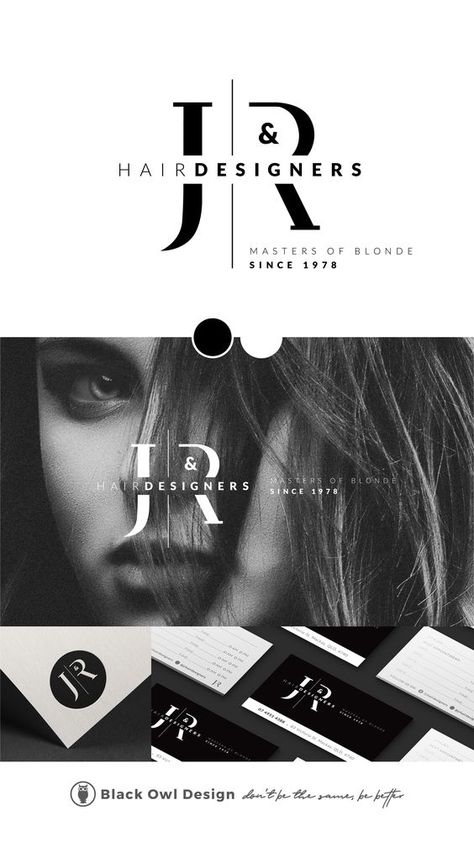 J&R Hair Designers Logo Design For Hair Salon, Hair Stylist Logo Design Inspiration, Hairdressing Logo Ideas, Logo Design Hair Salon, Logo For Hair Salon, Hairdresser Logo Design Ideas, Logo Coiffure Design, Hair Beauty Logo Design, Hair Salon Logo Ideas