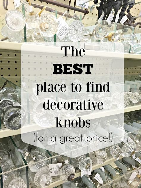 The BEST Place to Find Beautiful Knobs and Pulls Hobby Lobby Furniture, Bathroom Knobs, Diy Knobs, Thrifty Decor Chick, Thrifty Decor, Decorative Knobs, Diy Cabinets, Dresser Knobs, Affordable Home Decor