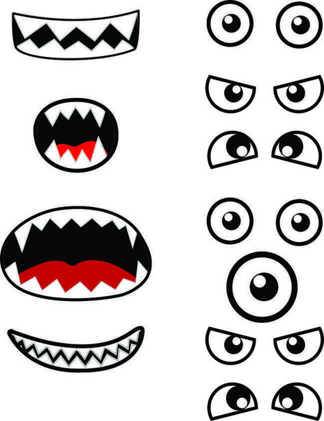 Monster Printables Monster Cutouts Free Printable, Monster Face Printables, Monster Body Template, Free Printable Monster Eyes And Mouth, Build A Monster Craft, A Color Of His Own Craft, Create A Monster Craft, Color Monster Free Printable, Monster Eyes And Mouth Printable