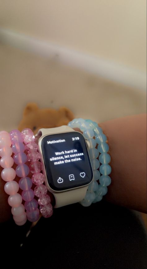 Pinterest Wrist Apple Watch, Pinterest Wrist Bracelets, Apple Watch And Bracelets, Bracelets Black Women, Bracelets On Wrist, Watch Quotes, Aesthetic Apple Watch, Apple Quotes, Girly Bracelets