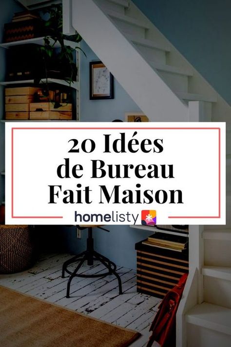 20 Idées Géniales pour Réaliser votre Propre Bureau Fait Maison Diy Bureau, Loft Bed, Home Diy, Coin, Home Decor Decals, Home Decor, Home Décor