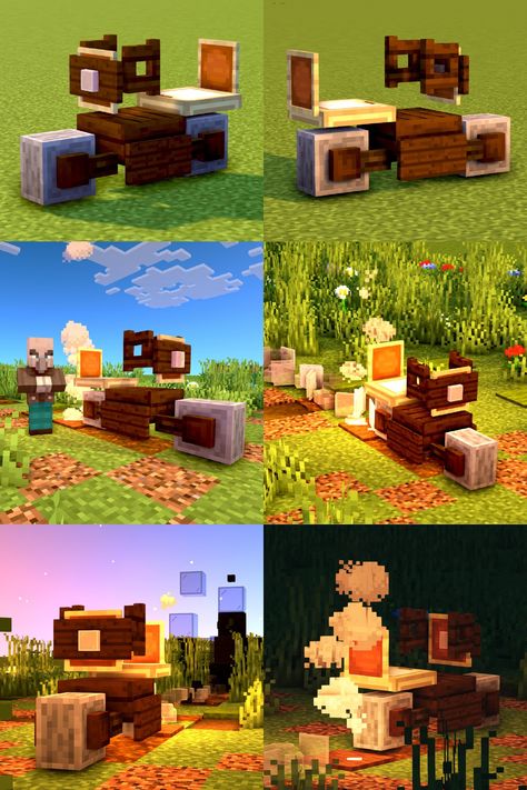 Minecraft motorcycle Minecraft Motorcycle, Minecraft Create, Minecraft Decoration, Minecraft Structures, Minecraft Interior Design, Bangunan Minecraft, Cool Minecraft Houses, Cute Minecraft Houses, Minecraft Furniture