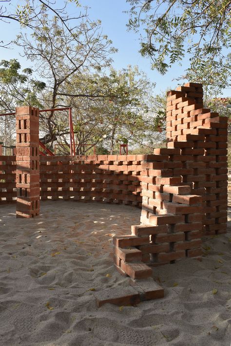 In January 2021, Diego Rivero Borrell from the TANAT studio was invited to do a 6-week residency at Casa Wabi. The approach was to carry out an art project for the children of the primary school of the brick community of Agua Zarca: Brick Playground, Eco Bricks Projects, Outdoor Community Space, Brick Sculpture Art, Sustainable Public Space, Brick Pavilion, Brick Landscape, Building With Eco Bricks, Courtyard Playground Landscape Architecture