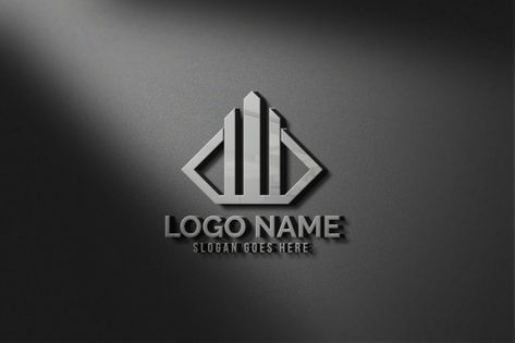 Modern 3d realistic wall logo mockup | Premium Psd #Freepik #psd #logo #mockup #business #wall Free Logo Mockup, 3d Logo Design, Find Logo, Name Card Design, Popular Logos, Wall Logo, Construction Logo, Unique Logo Design, Logo Mockup