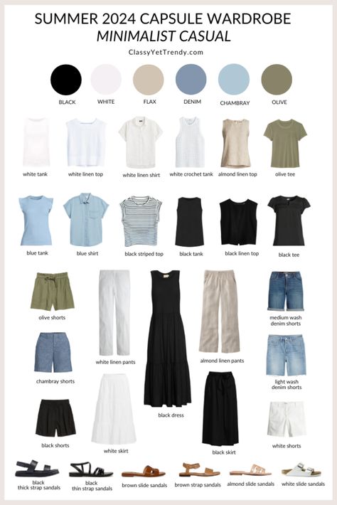 10 Minimalist Casual Summer Outfits For Warm Weather Climates - Classy Yet Trendy 2024 Capsule Wardrobe Summer, Summer Travel Outfits 2024, Summer Travel Capsule Wardrobe 2024, Capsule Wardrobe Summer 2024, Minimalist Summer 2024 Outfits, Capsule Wardrobe 2024 Summer, Summer Casual Outfits For Women 2024, Style Inspiration Summer 2024, Summer 2024 Capsule Wardrobe