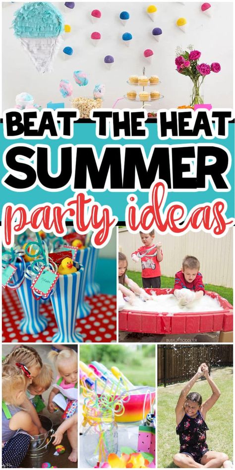 Summer Bday Party Ideas, Summer Get Together, Summer Kids Party, Summer Party Games, Summer Party Ideas, Splash Party, Backyard Parties, Summer Bash, Camping Theme Party