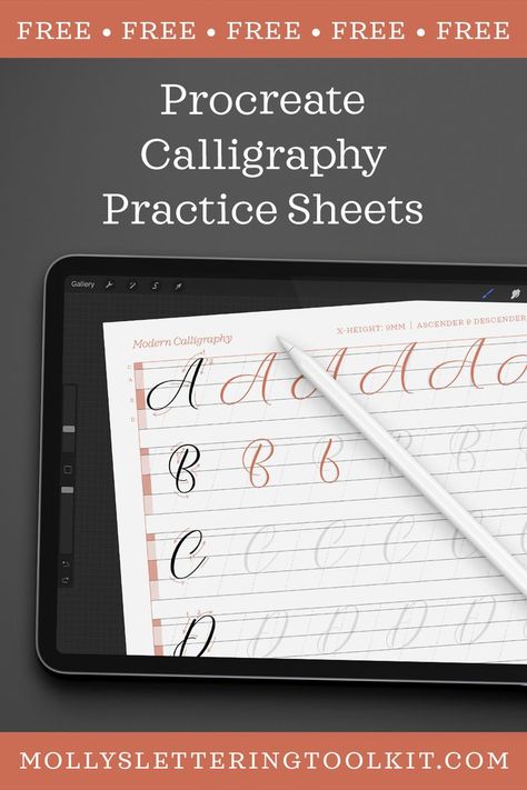 lettering practice sheets Calligraphy Procreate Practice, Lettering Practice Procreate, Ipad Calligraphy Practice Sheets Free, Lettering Guide Procreate, Digital Handwriting Practice Sheets Free, Digital Calligraphy Practice Sheets, Ipad Lettering Practice Sheets Free, Free Procreate Lettering Guides, Calligraphy On Procreate