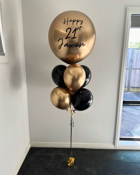 Giant Personalised Balloon Bouquet for 21st Birthday Party #balloonsuperstore #birthdayballoons #balloons #sydney #balloonbouquet #heliumballoons #21stbirthday #personalisedballoons Hbd Balloon Bouquet, 21st Birthday Party, Money Bill, Small Balloons, Personalized Balloons, Balloon Ideas, Large Balloons, Birthday Party 21, Helium Balloons