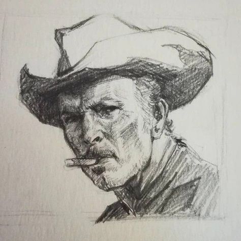 Cowboy Sketches Pencil, Cowboy Sketch Drawing, Aesthetic Sketches Easy, Art Journal Sketches, Art Inspiration Sketches, Cowboy Drawings, Sketchbook Art Journal Sketches, Drawing Cowboy, Cowboys Drawing