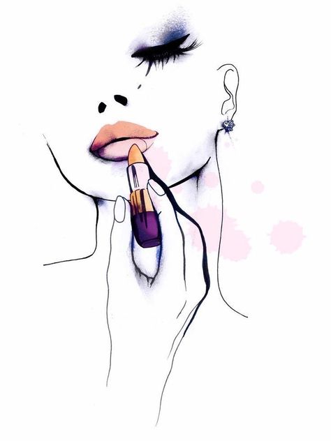 Makeup Illustration, Makeup Wallpapers, Makeup Drawing, Artist Logo, Girly Drawings, Outline Art, Fashion Wall Art, Fashion Art Illustration, Art Pop