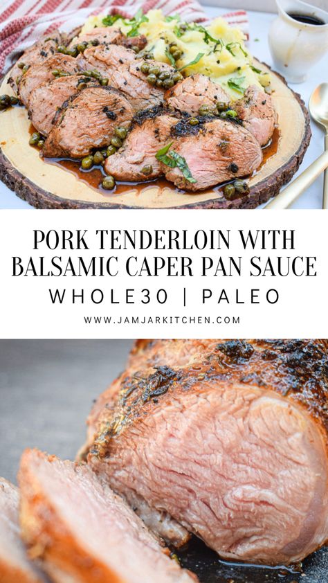 The insanely delicious Whole30 compliant recipe for pork tenderloin and mashed potatoes is perfect for a special occasion or weeknight meal and comes together in less than 30 minutes. Aip Pork Tenderloin Recipes, Whole 30 Recipes Pork, Pork Tenderloin Recipes In Crockpot Whole 30, Whole30 Pork Tenderloin Recipes, Low Fodmap Pork Tenderloin Recipes, Pork Loin Whole 30 Recipes, Whole 30 Pork Tenderloin Crockpot, Whole 30 Plate Template, Pork Paleo Recipes