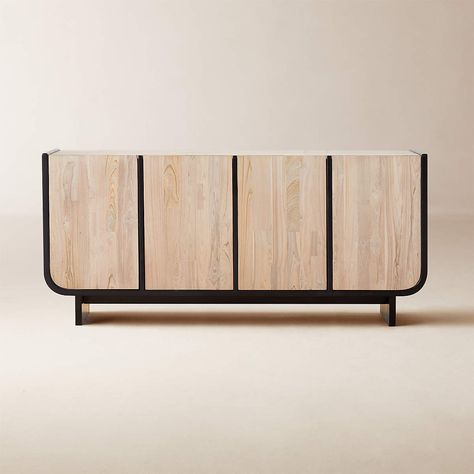 University Office, Office Credenza, Wood Bar Cabinet, Mango Wood Furniture, Wood Media Console, Office Aesthetic, White Floating Shelves, Wood Credenza, Whitewash Wood