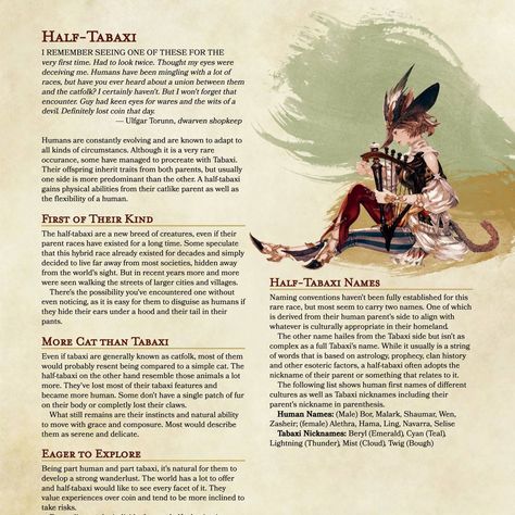 Half Tabaxi, Home Brewery, Dnd Races, Dnd Funny, Dungeon And Dragons, Dnd Stuff, The Cult, Horror Art, Character Inspo