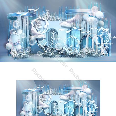 Ocean Theme Event, Crystal Backdrop, Ocean Wedding Theme, Creative Booths, Mermaid Birthday Party Decorations, Dream Wedding Reception, Photo Zone, Fish Ocean, Ocean Wedding