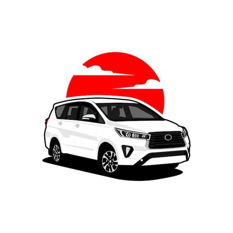 Car Vector Logo, Mobil Vector, Mobil Travel, Innova Car, Kijang Innova, White Toyota, Car Vector Illustration, Cars Vector, Toyota Kijang