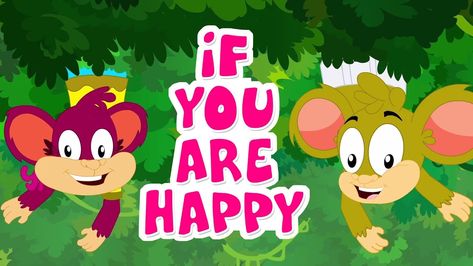 If You Are Happy | Monkey Rhymes | Preschool Videos For Kids Fruit Song, Rhyming Preschool, Shape Songs, If You Are Happy, Happy Monkey, Rhymes Video, Competitions For Kids, Learn Animation, Sound Song