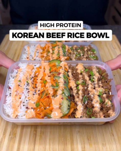 Beef Rice Bowls, Topside Beef, 50g Protein, Korean Beef Bowl, Sliced Cucumber, Dark Soy Sauce, Beef Rice, Beef Bowls, Korean Beef