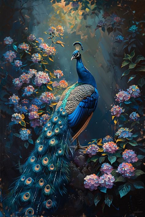 A moment captured in time. A splash of color on a canvas.  #oilpainting #art #painting #artwork #fineart #canvas Painting Oil Color, Peacock Artwork, Peacock Wall Art, Color Peacock, Magical Images, Oil Color, Painting Oil, Brush Strokes, In Time