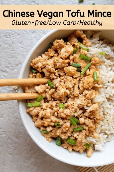 This minced tofu recipe is vegan, gluten-free, low carb & healthy. This high protein plant-based dish only requires 5 ingredients & great for meal prep !asianveganrecipes #healthyasianveganrecipes #easyveganasianrecipes #veganasiantofurecipes #easychinesefoodrecipes #veganchinesefoodrecipes Vegan Tofu Recipes Easy, Caroline Diesler, Chinese Tofu, Silken Tofu Recipes, Eggplant With Garlic Sauce, Meatless Meals Healthy, Tofu Recipes Easy, Low Carb Healthy, Vegan Chinese