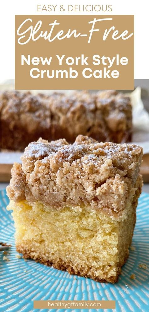 Gluten Free Coffee Cake Recipe, New York Crumb Cake, Gluten Free Baked Goods, Fodmap Desserts, Gf Cooking, Gluten Free Coffee Cake, Glutenfri Baking, Gluten Free Coffee, Celiac Recipes