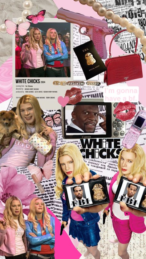 White Chicks Aesthetic Wallpaper, White Chicks Wallpaper, White Chicks Movie Poster, White Chicks Aesthetic, Legally Blonde Aesthetic Wallpaper, White Chicks Poster, Movie Wallpapers Collage, White Chicks Polaroid Poster, Legally Blonde Movie Poster