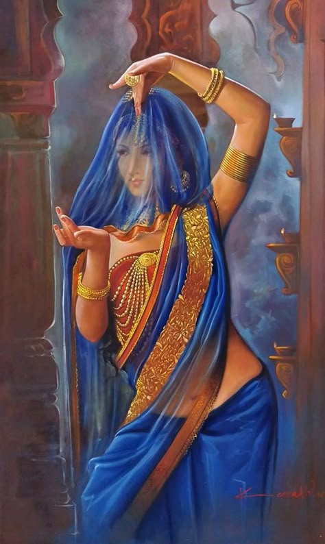 The Poet of Painting ~ Catherine La Rose: Kamal RAO ​​✿ Rajasthani Painting, Kate Smith, Indian Women Painting, Franz Kline, Indian Art Gallery, Bo Bartlett, Audrey Kawasaki, Indian Painting, Vedic Art